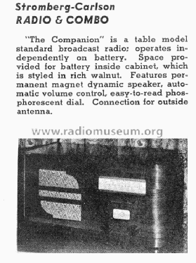 The Companion Radio; Stromberg-Carlson Co (ID = 1159637) Radio