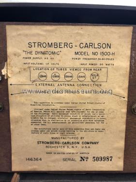 The Dynatomic 1500-H; Stromberg-Carlson Co (ID = 2255768) Radio