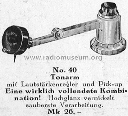 Beteco-Tonarm No. 40; Strumpf GmbH, (ID = 1536048) Microphone/PU