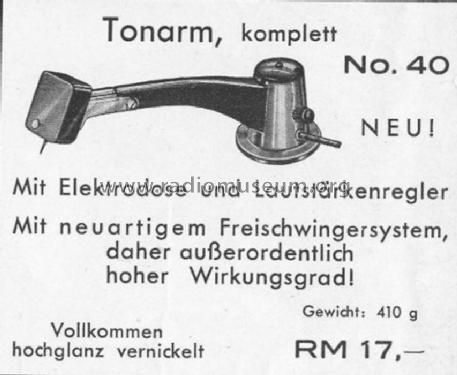 Beteco-Tonarm No. 40; Strumpf GmbH, (ID = 368094) Micrófono/PU