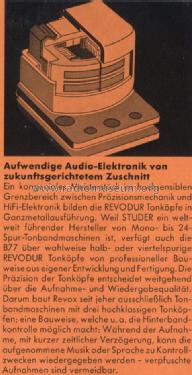 Revox B77 Mk I; Studer GmbH, Willi (ID = 783482) Enrég.-R