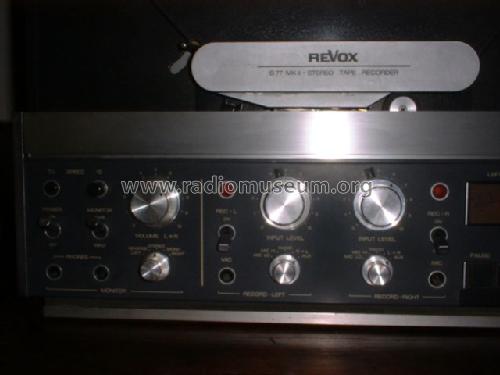 Revox B77 Mk II; Studer GmbH, Willi (ID = 1138946) R-Player