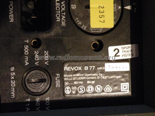 Revox B77 Mk II; Studer GmbH, Willi (ID = 2645059) Sonido-V