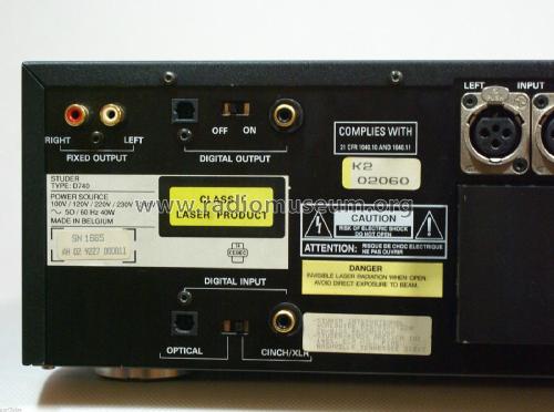 Compact Disc Recorder D740; Studer-Revox; (ID = 1989269) R-Player