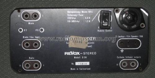 Revox D36; Studer-Revox; (ID = 264792) Sonido-V