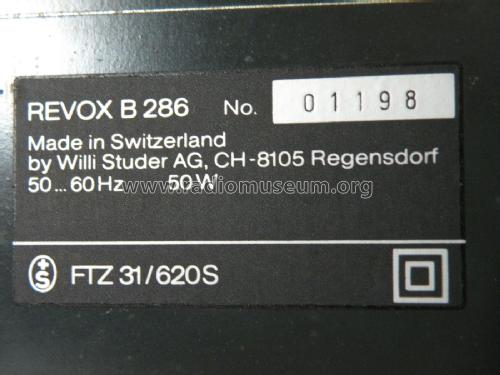 Tuner Preamplifier B286; Studer-Revox; (ID = 2266869) Radio