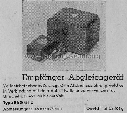 Empfänger-Abgleichgerät EAG 101U; Stuzzi Ges. mbH; (ID = 974358) Equipment