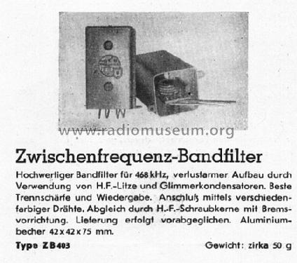 ZF.- Bandfilter ZB 403; Stuzzi Ges. mbH; (ID = 1051769) Radio part