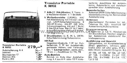 Transistor Portable K96932; Südfunk-Apparatebau, (ID = 2497036) Radio