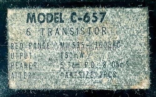 HI-FI Transistor Six C-657; Summit International (ID = 2631967) Radio