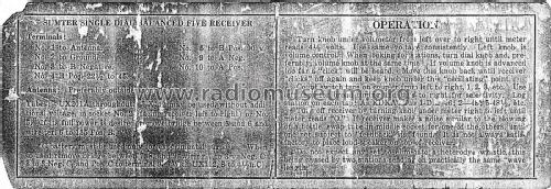 Sumter Balanced Five Receiver Unknown; Sumter Radio (ID = 2709592) Radio