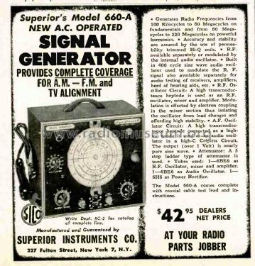 Signal Generator 660-A; Superior Instruments (ID = 2778642) Equipment