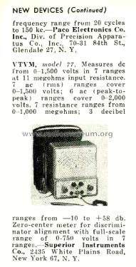 Vacuum Tube Voltmeter 77; Superior Instruments (ID = 2772818) Ausrüstung