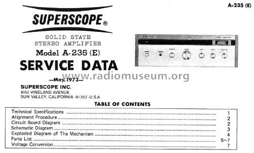 Stereo Amplifier A-235 ; Superscope, Geneva (ID = 1823739) Ampl/Mixer