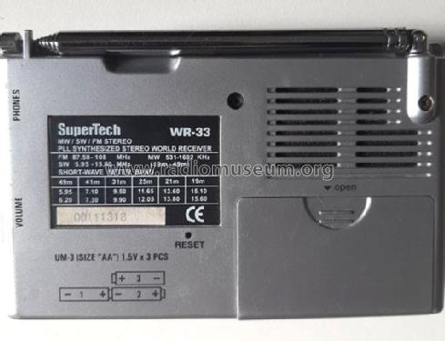 PLL Synthesized Stereo World Receiver WR-33; SuperTech (ID = 2582747) Radio