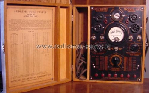 Tube Tester 85; Supreme Instruments (ID = 431936) Equipment