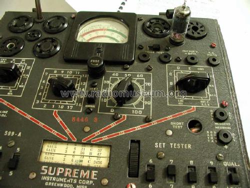 Tube and Battery Tester 599-A; Supreme Instruments (ID = 1707186) Equipment