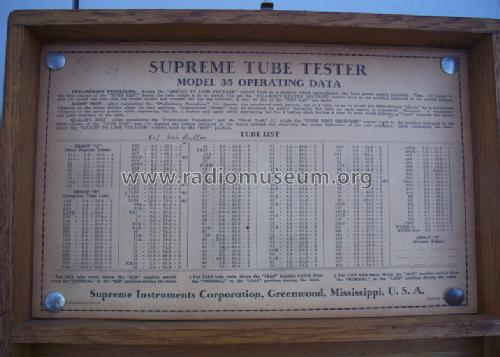 Tube checker 35; Supreme Instruments (ID = 1141492) Equipment