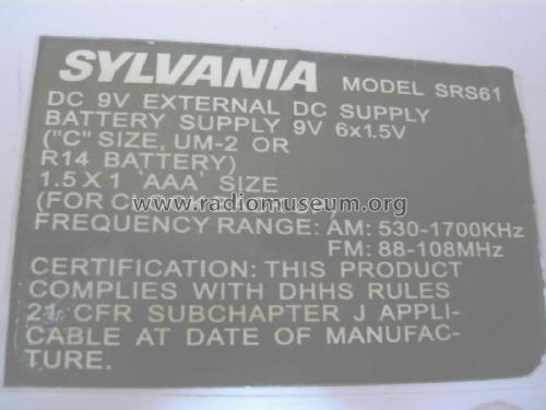 Shower radio SRS61; Sylvania Hygrade, (ID = 1828992) Radio