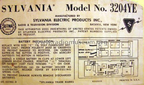 T6 Six Transistor 3204YE ; Sylvania Hygrade, (ID = 876160) Radio