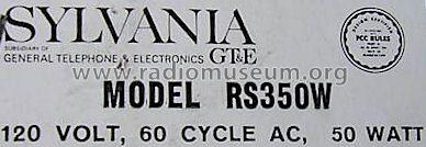 RS-350W ; Sylvania Hygrade, (ID = 481792) Radio