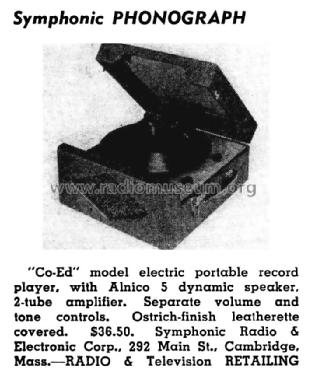 Phonograph Co-Ed ; Symphonic Radio & (ID = 1303739) R-Player