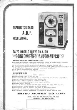 A.D.F. automatic goniometer TD-A130; Taiyo Musen Co., Ltd (ID = 1425665) Commercial Re