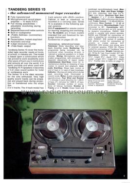 Baandopptaker TB15; Tandberg Radio; Oslo (ID = 1889306) Reg-Riprod