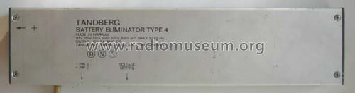 Battery Eliminator 4; Tandberg Radio; Oslo (ID = 592658) Power-S