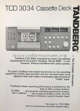 Cassette Deck TCD3034; Tandberg Radio; Oslo (ID = 2806833) R-Player