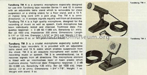 Crystal Microphone TM-3; Tandberg Radio; Oslo (ID = 2091762) Microfono/PU