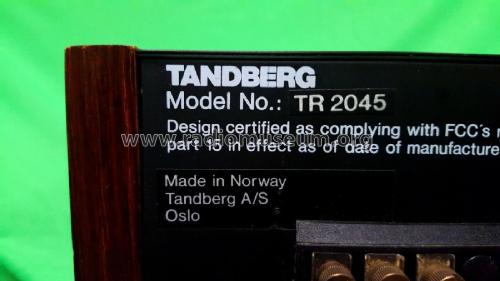 FM Stereo Receiver TR-2045; Tandberg Radio; Oslo (ID = 2323670) Radio
