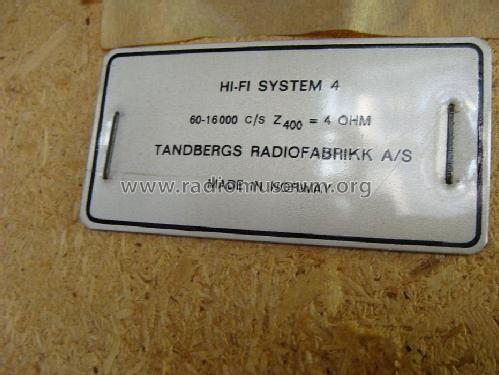 Hi-Fi System 4; Tandberg Radio; Oslo (ID = 1527667) Speaker-P