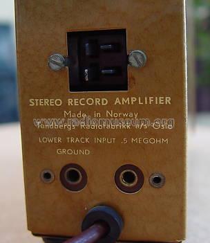 Stereo Record Amplifier ; Tandberg Radio; Oslo (ID = 1371771) Ampl/Mixer