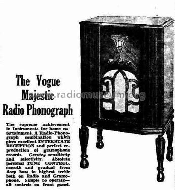 Vogue Majestic Phonograph ; Vogue Brand Allan’s (ID = 2105396) Radio
