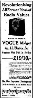 Vogue Midget ; Vogue Brand Allan’s (ID = 2104807) Radio