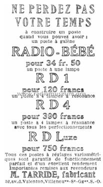 Poste à résonance 4 lampes RD4; RD Radio, Éts. R. (ID = 2483325) Radio