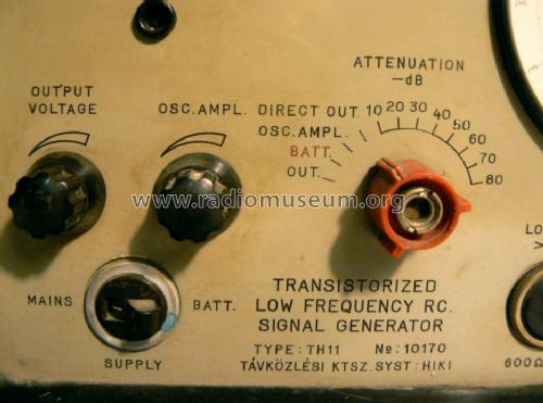 Tr-zed Low Freq. RC. Signal Generator TH-11; Távközlési (ID = 793404) Equipment