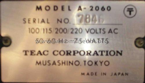 A-2060; TEAC; Tokyo (ID = 1081638) R-Player