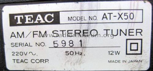 AT-X50; TEAC; Tokyo (ID = 1765669) Radio