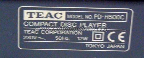 Compact Disc Player PD-H500C; TEAC; Tokyo (ID = 1953841) Sonido-V