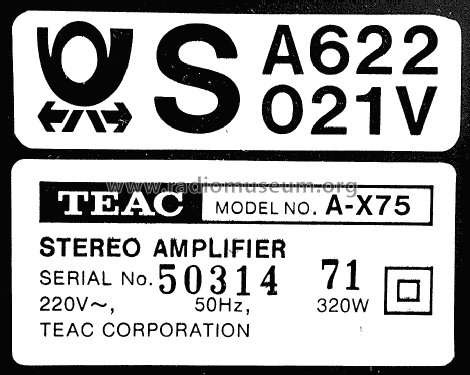 DC Integrated Stereo Amplifier A-X75; TEAC; Tokyo (ID = 1643838) Ampl/Mixer