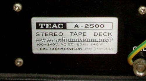 Stereo Tape Deck A-2500; TEAC; Tokyo (ID = 2426330) Enrég.-R