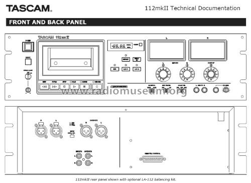 Tascam Stereo Cassette Deck 112 MK II; TEAC; Tokyo (ID = 1859271) R-Player