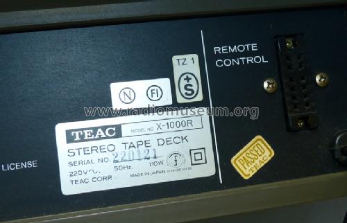 X-1000R; TEAC; Tokyo (ID = 1663838) Reg-Riprod