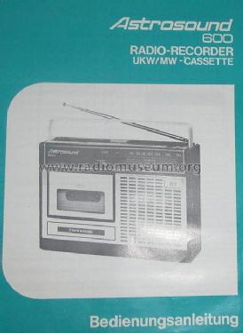 Astrosound - Radio-Recorder UKW/MW-Cassette 600; TEC Dieter Beer; (ID = 1768403) Radio