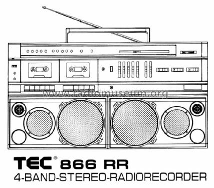 4 Band-Stereo-Doppelcassetten-Radiorecorder 866-RR/06-001; TEC Dieter Beer; (ID = 1080010) Radio