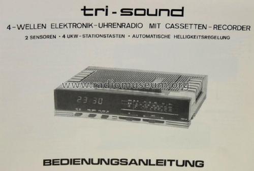 Tri Sound 4-Wellen Elektronik-Uhrenradio mit Kassetten-Recorder ; TEC Dieter Beer; (ID = 1839325) Radio