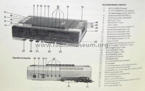 Tri Sound 4-Wellen Elektronik-Uhrenradio mit Kassetten-Recorder ; TEC Dieter Beer; (ID = 1839326) Radio