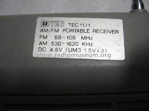 AM/FM Portable Receiver 11/1; Tech Instruments Co. (ID = 1617955) Radio